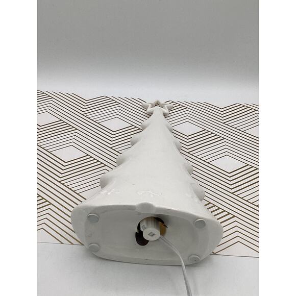 1960’s Vintage White Pierced Christmas Tree Village Decoration 11.5” - Picture 8 of 8